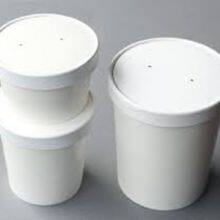 White Heavy Duty Disposable Container- Paper Soup Cup & Lid 16oz White thumbnail-1