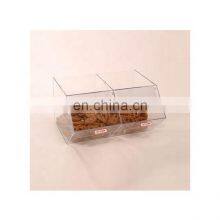 2 Divider Biscuit Corn Cake Bin Acrylic Plexiglass Candy Display