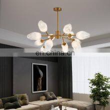 Nordic All-Copper LED Pendant Light Modern Dining Room Living Room Crystal Chandelier Luxury Magic Bean Molecular Ceiling Lamp thumbnail-5