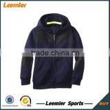 Custom Navi Blue Zip up Boys Plain Sweater Hoodies thumbnail-1