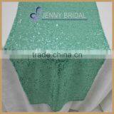 SQN#22 Fancy Mint Green Shiny 100% Polyester Sequins Table Runner Table Cloth thumbnail-1