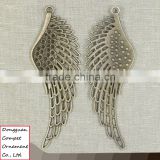 Wholesale diy accessories zinc alloy hollow out big wings pendant