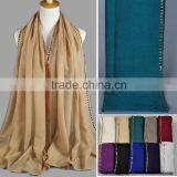 Wholesale New Arrvial Studs Beaded Muslim Hijab Scarf Shawl Quality Choice thumbnail-1
