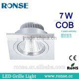 Ronse 7w Aluminum Square Led Cob Grille Light Silver Body(RS-2101-1(C))