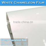 CARLIKE Brand Chameleon Pearl White Glossy PVC Film Red For Car Sticker thumbnail-1