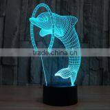 Lovely Dolphin 3D Illusion Led Night Light Projection Baby Bedside Table Desk Lamp USB LED Electronic Gadget Decorative Lighting thumbnail-5