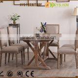 Classic Ethnic Style Upholstered Rubber Wooden Dining Table Set thumbnail-2