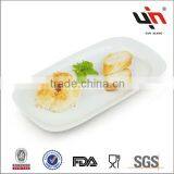 Stoneware White Ceramic Rectangle Plate thumbnail-1