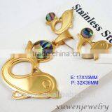 Animal Fish Shape Natural Shell Stainless Steel 2 Gram Gold Plated Jewellery Sets