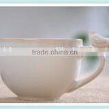 200ml Ceramic Coffee Mug With Saucer and Bird in Handle thumbnail-3