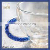 High Quality Multi-function Small Reusable Coffee Cup Sleeve Borosilicate Glass Tea Cupwith Blue Diamond Shank Unique Style thumbnail-6