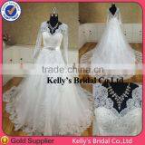 New Model Backless Long Sleeve Lace Wedding Dresses 2014 thumbnail-1