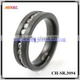 black stainless steel mens diamond rings for wedding