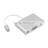 2016 Wholesale USB-C USB 3.1 Type C to VGA Projector & USB OTG & USB-C Female Charger Adapter for 12" New Mac Book thumbnail-2