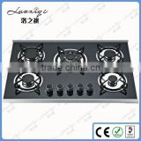 2015 Hot New Products 5 Burners Tempered Glass Gas Cooker For Sale