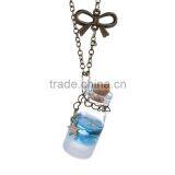 Blue Sea Ocean Glass Bottle Pendant Fashion Bottle Glass Pendant Mermaid Tears Shells Star Vial Necklace thumbnail-2