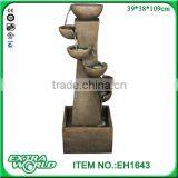 43 Inch Twisted Ladder-shaped Pillars Seven Bowl Fiberglass Fountain thumbnail-2