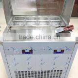 R22 Double Compressor Stainless Steel 110v 220v Electric Flat Pan Frozen Yogurt Rolling Ice Cream Machine With 8 Boxes thumbnail-2