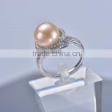 European style, AAA 8-9mm button shape antique pearl rings