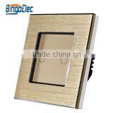 2 Gang Brushed Aluminum Touch Wall Light Switch Bingoelec