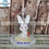 Easter Bunny Under Glass Cloche Dome Ornament for Easter or Spring Season Decoration thumbnail-1
