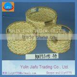 Household Round Corn Rope Storage Basket With Handle Sorter Basket Bin Rattique Shelf Tote thumbnail-1