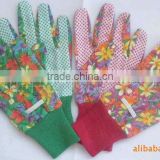 double side dotted cotton knitted glove white