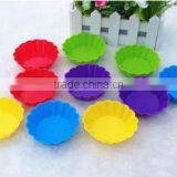 Colorful Like Rainbow Silicone Muffin Cup Multicolor Round Square Mini Dishwasher Mini Microwave Silicone Cake Mold thumbnail-3