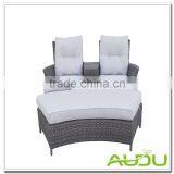 Couple Lovest Double Man Half Round Wicker Rattan Lounger thumbnail-6