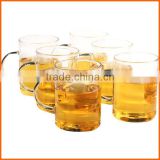 High quality handle borosilicate glass tea cup clear