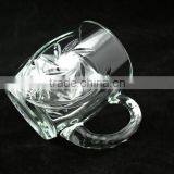 Embossed Flower Logo Glass Mug Transparent Glass Mug Cheap Glass Mug thumbnail-2
