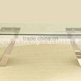 Mirrored Dinning Table Set Tempered Glass Hotel Furniture thumbnail-2