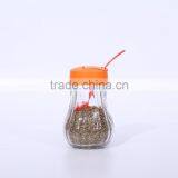 6oz Clear Glass Spice Jar With Decorative Screw Top Lid Plastic Spoon thumbnail-1