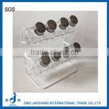 8 Pcs Square Glass Salt and Pepper Bottles of Suits With Metal Rack thumbnail-1