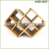 100% Natural Bamboo Unique Wine Rack/Wine Bottle Holder Homex-BSCI thumbnail-1