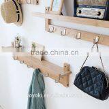 Entryway Wall Shelf With Metal Hooks Eco-friendly Bamboo Coat Rack thumbnail-2