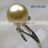 Fashion Gold Stainless Steel Golden Pearl Rings thumbnail-2