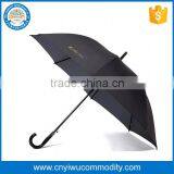 Custom Design Auto Open Curved Handle Straight Golf Umbrella Rain and Sun Umbrella for Sale thumbnail-1