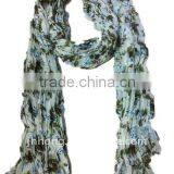 Brown Lady's Fashion Chiffon Scarf With Rose