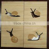 Laser Engraved Cut Bamboo Coaster thumbnail-1