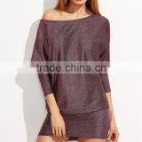 Hot Pink Long Sleeve Elastic Cotton Warm Party Dresses Vestidos Sexy Mini Pencil Club Bodycon Bandage Dress thumbnail-2