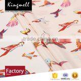 Custom Birds Cartoon Digital Printed Silk Crepe de Chine Fabric for Dress or Scarf thumbnail-1