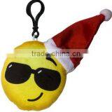 2016 Plush Mobile Keychains Emoji Key Rings With Hat Christmas Keychain thumbnail-1