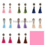 Bohemian Jewelry Rhinestone Gems With Alloy Plated Tassel Dangle Earrings thumbnail-1