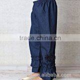 Casual Girls Denim Pants Boutique Jeans Ruffle Pants for Kids Wide Leg Kids Pants thumbnail-2