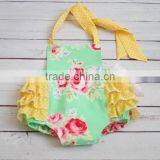 Wholesale Baby Clothes Summer Baby Romper Floral Ruffle Design Bodysuit thumbnail-2