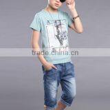 Zm35670a Korean Baby Kids Shirt and Jeans Pants Summer Boy Clothing Set thumbnail-3