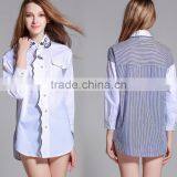 Zm50277b Autumn New Model Fashion Woman Blouses and Tops Long Sleeve White Plus Size Lady Blouse thumbnail-1