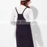 Female black thin buttock braces skirt with elastic bag