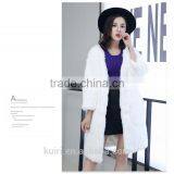 New Arrival Long Genuine Gray Rex Rabbit Fur Coat for Women Fashion Warm Real Fur Coats Plus Size Winter Jacket thumbnail-3